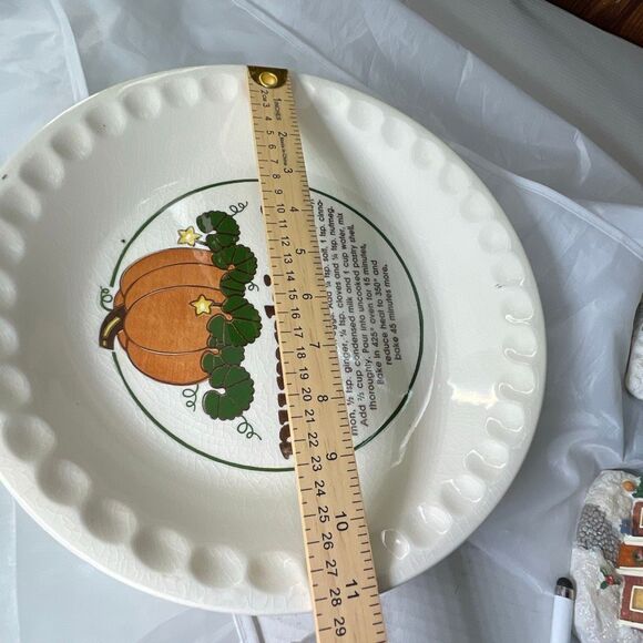 Vintage Mount Clemens Pottery 11” pumpkin pie recipe Deep Dish pie pan. - Picture 5 of 5